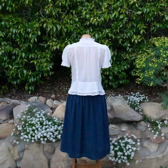 The Great. shirred waist woven pattern skirt - Picture 6 of 11